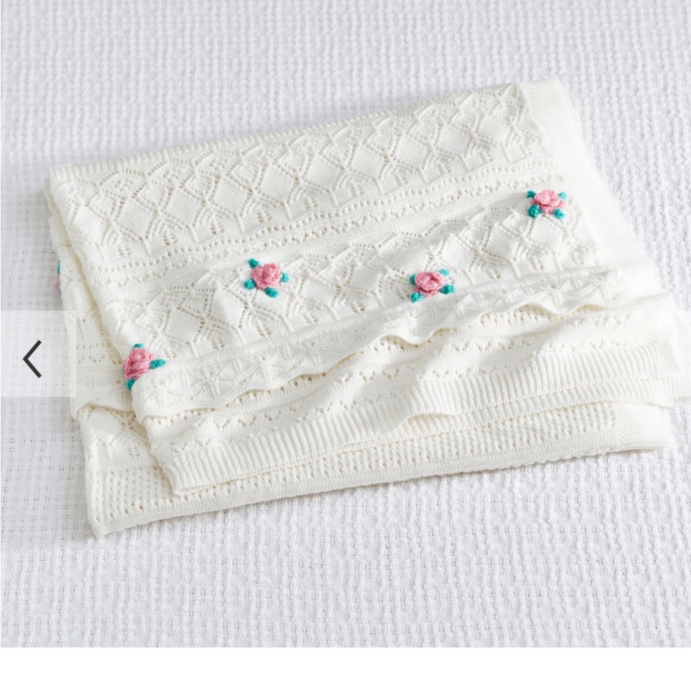 LoveShackFancy Pointelle Sweater Baby Blanket - - NWT